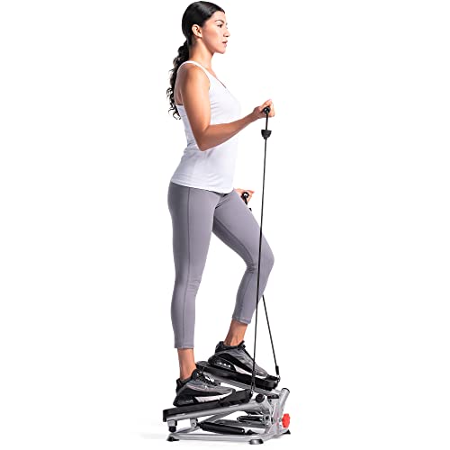 Sunny Health Twist Stepper with Resistance Bands - Grey