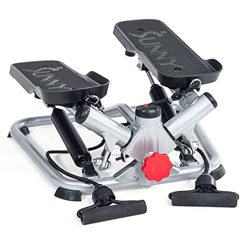 Sunny Health Twist Stepper with Resistance Bands - Grey