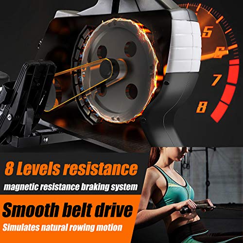 Merax BTM Magnetic Folding Rowing Machine - LED Monitor