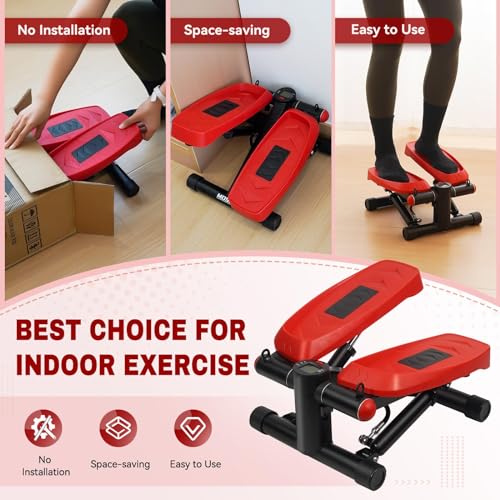 Resistance Band Stair Stepper with LCD Monitor