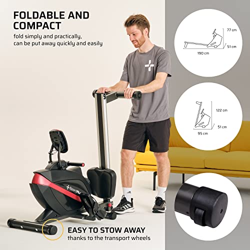 SportPlus German-Designed Foldable Rowing Machine, 8 Resistance Levels