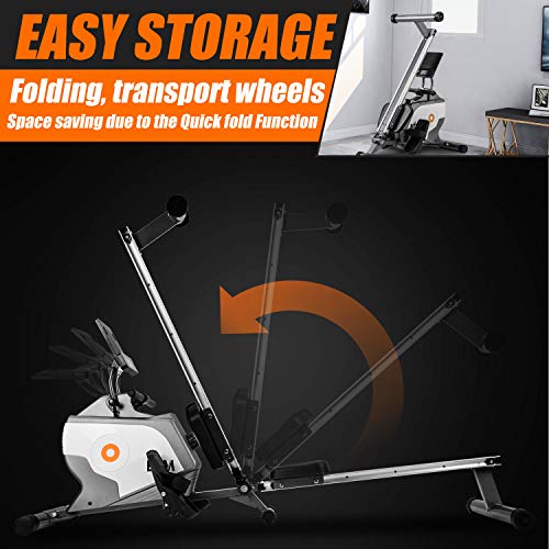 Merax BTM Magnetic Folding Rowing Machine - LED Monitor