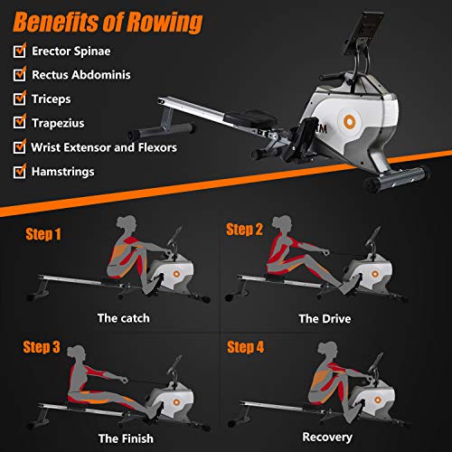 Merax BTM Magnetic Folding Rowing Machine - LED Monitor