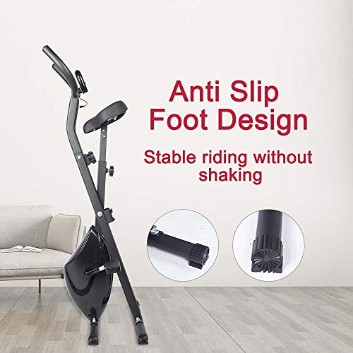 EVOLAND Fitness Bike with LCD Display, 8-Level Resistance