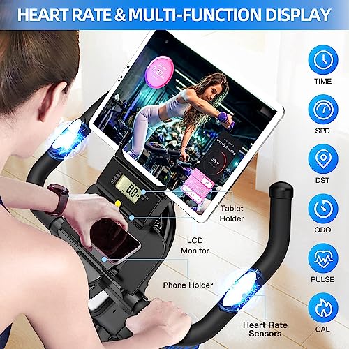 Silent Indoor Cycling Bike with Heart Rate Sensor