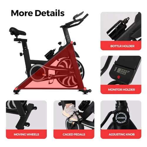 Home Fitness Bike - LCD Display, Gym Training, 300lbs