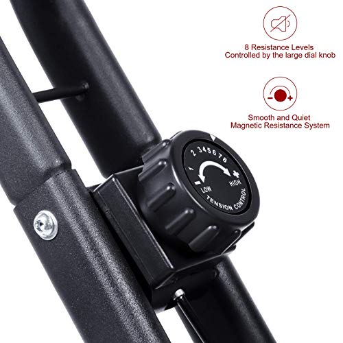 EVOLAND Fitness Bike with LCD Display, 8-Level Resistance