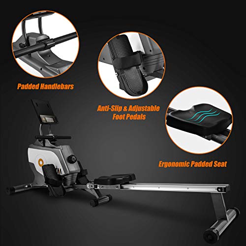 Merax BTM Magnetic Folding Rowing Machine - LED Monitor