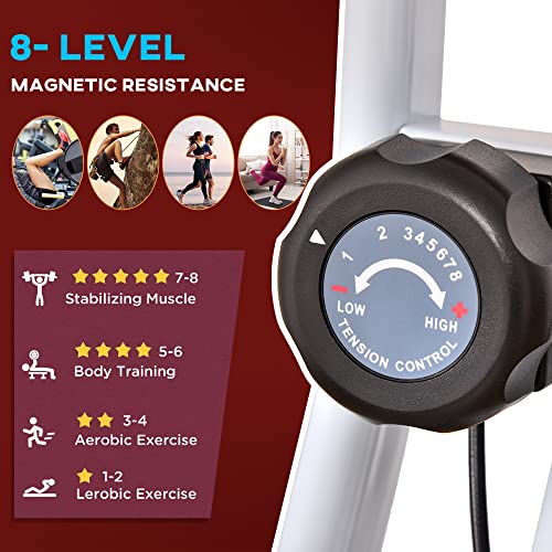 Foldable Exercise Bike with 8-Level Magnetic Resistance