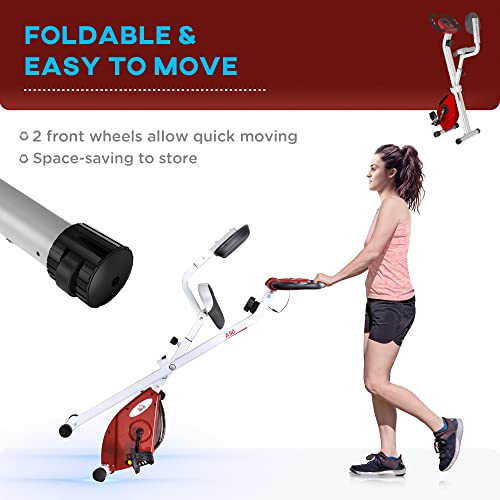 Foldable Exercise Bike with 8-Level Magnetic Resistance
