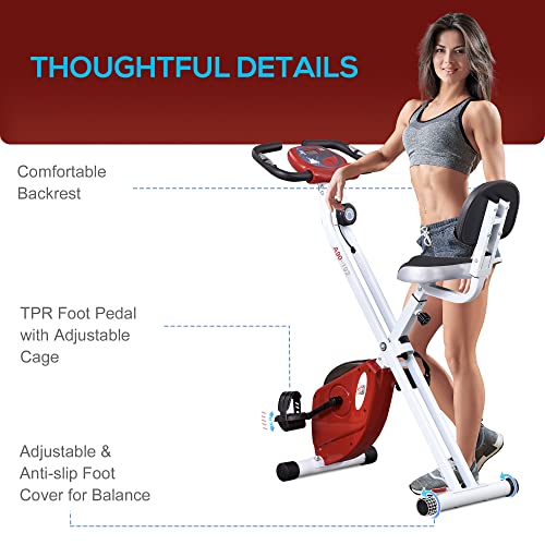 Foldable Exercise Bike with 8-Level Magnetic Resistance