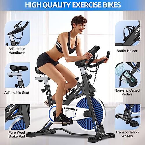 Silent Indoor Cycling Bike with Heart Rate Sensor