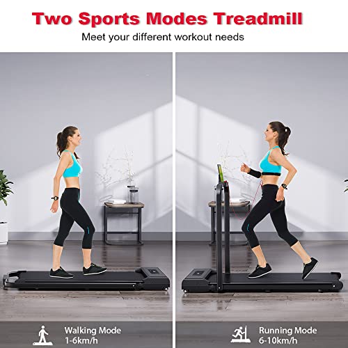 Folding Treadmill, Adjustable Speeds, Home Cardio Exercise