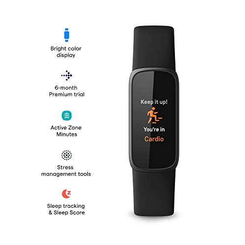 Fitbit Luxe Activity Tracker: Long Battery, Stress Management, Black
