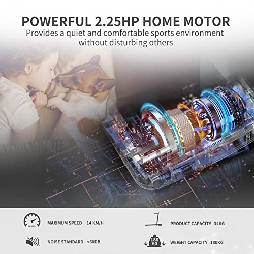 Foldable Treadmill with Bluetooth Control and Wide Running Belt