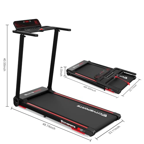CITYSPORTS Foldable Treadmill with Bluetooth & LED Display