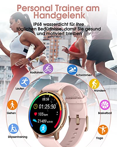 Women's Smart Watch: Fitness Tracker with Touch Display