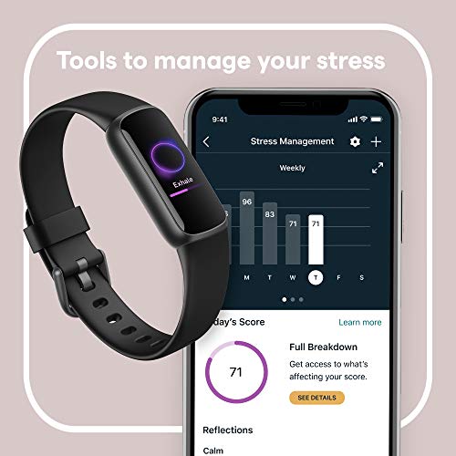 Fitbit Luxe Activity Tracker: Long Battery, Stress Management, Black