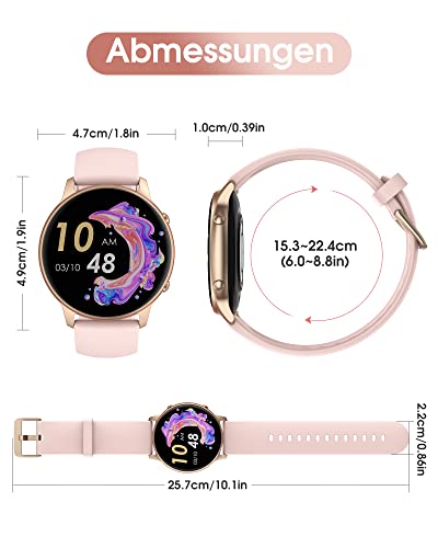 Women's Smart Watch: Fitness Tracker with Touch Display