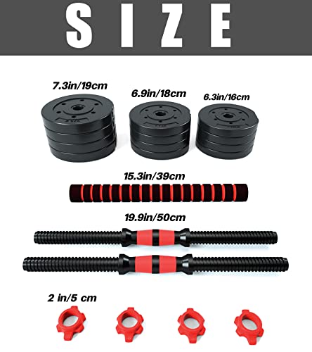 20KG Dumbbell and Barbell Set, Adjustable Training for Bodybuilding