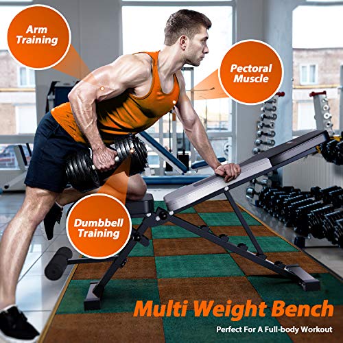 WINNOW Foldable Adjustable Weight Bench - Full Body Workout