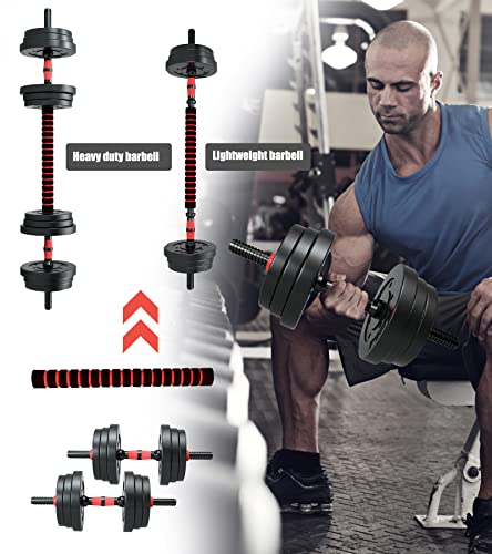 20KG Dumbbell and Barbell Set, Adjustable Training for Bodybuilding