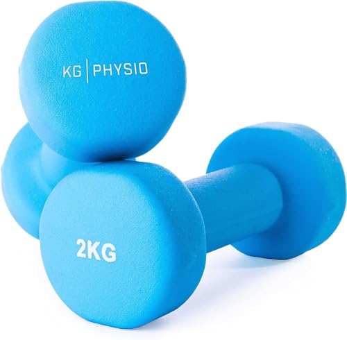2KG Neoprene Coated Dumbbells Set with Exercise Poster