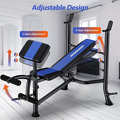 WINNOW Adjustable Weight Bench - Leg Extension, Preacher Curl
