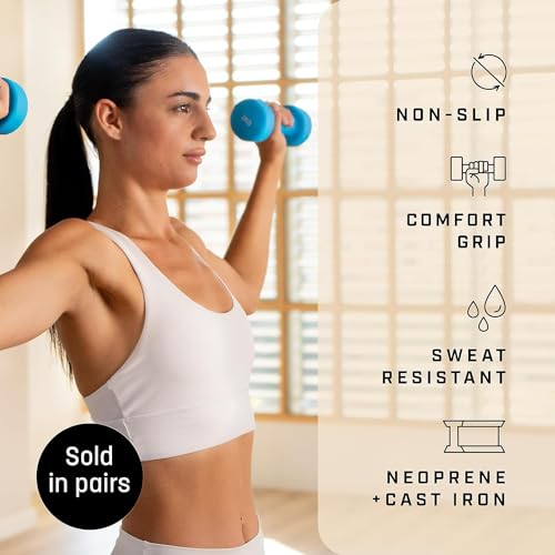 2KG Neoprene Coated Dumbbells Set with Exercise Poster