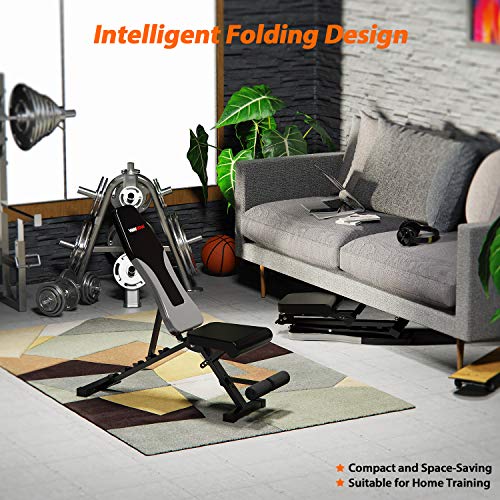 WINNOW Foldable Adjustable Weight Bench - Full Body Workout