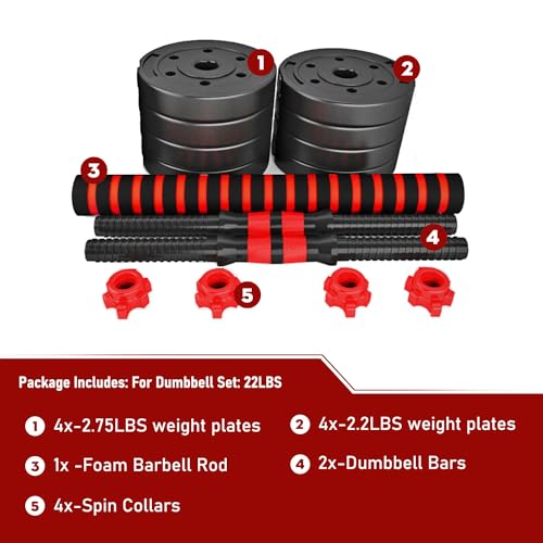 20KG Adjustable Dumbbell and Barbell Set - Home Fitness Equipment