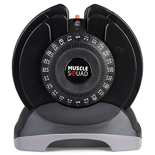 MuscleSquad Adjustable Dumbbells - 5kg to 32.5kg