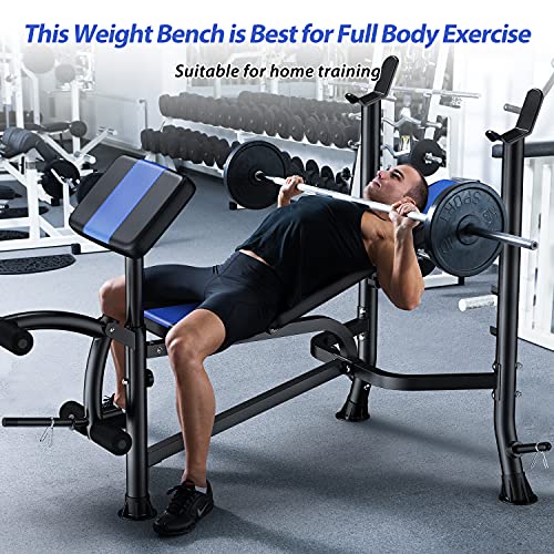 WINNOW Adjustable Weight Bench - Leg Extension, Preacher Curl