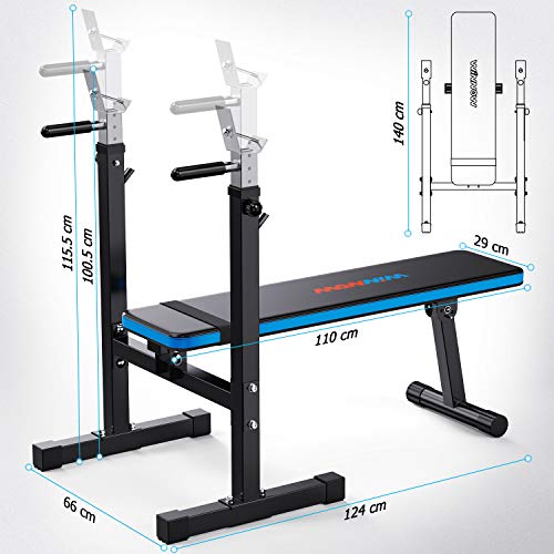 WINNOW Adjustable Weight Bench with Dip Station