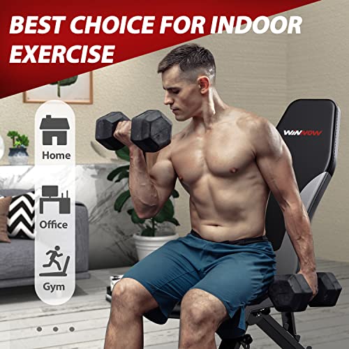 WINNOW Foldable Adjustable Weight Bench - Full Body Workout