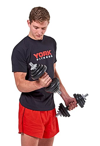 20kg Adjustable Cast Iron Dumbbell Set - Black