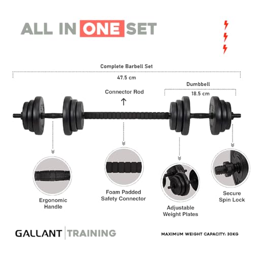 20kg Adjustable Dumbbell Set: Strength Training, Weightlifting