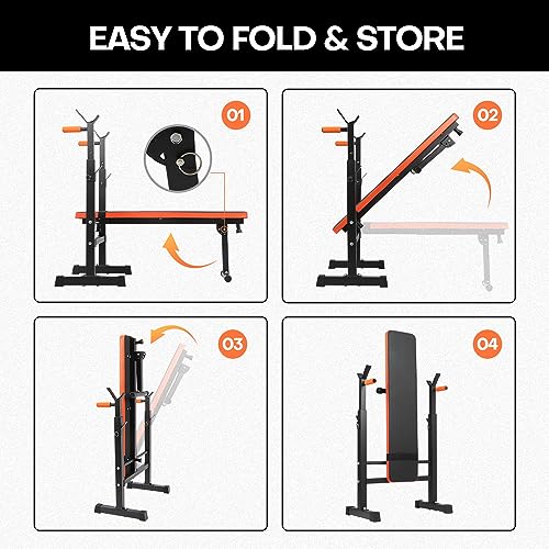 Adjustable Weight Bench with Dip Station for Home Gym