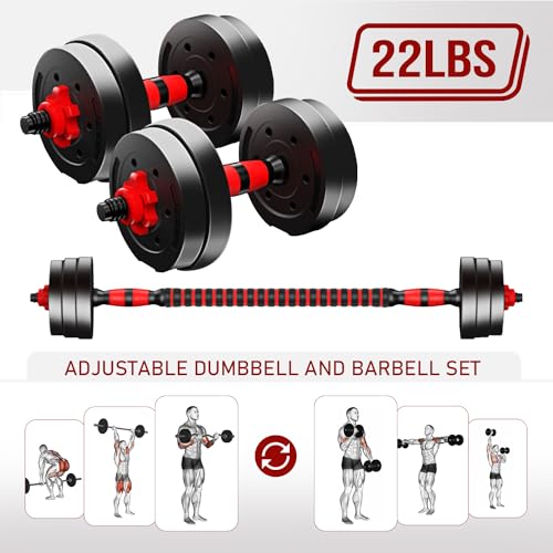 20KG Adjustable Dumbbell and Barbell Set - Home Fitness Equipment