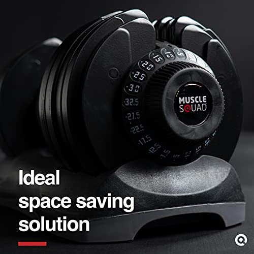 MuscleSquad Adjustable Dumbbells - 5kg to 32.5kg