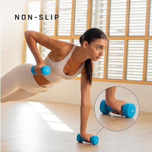 2KG Neoprene Coated Dumbbells Set with Exercise Poster