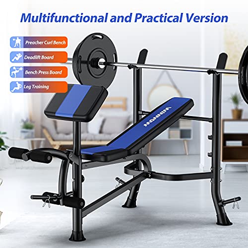 WINNOW Adjustable Weight Bench - Leg Extension, Preacher Curl