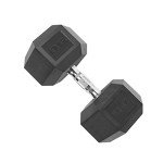 90-Pound Coated Hex Dumbbell with Chrome Handle