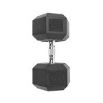 90-Pound Coated Hex Dumbbell with Chrome Handle