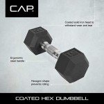90-Pound Coated Hex Dumbbell with Chrome Handle