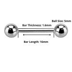 Titanium Straight Barbell with Internally Threaded Balls