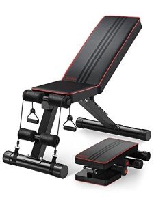 YOLEO 2-in-1 Adjustable Weight Bench with Resistance Bands