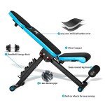 Foldable Weight Bench for Home Workouts - Blue