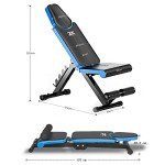 Foldable Weight Bench for Home Workouts - Blue