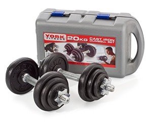 York Fitness 20 kg Dumbbell Set with 2.54 cm Hole